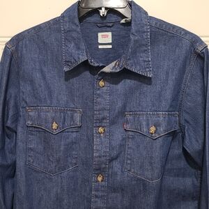 Vintage Style Levi's Denim Shirt Size M Western Button Up Country Workwear